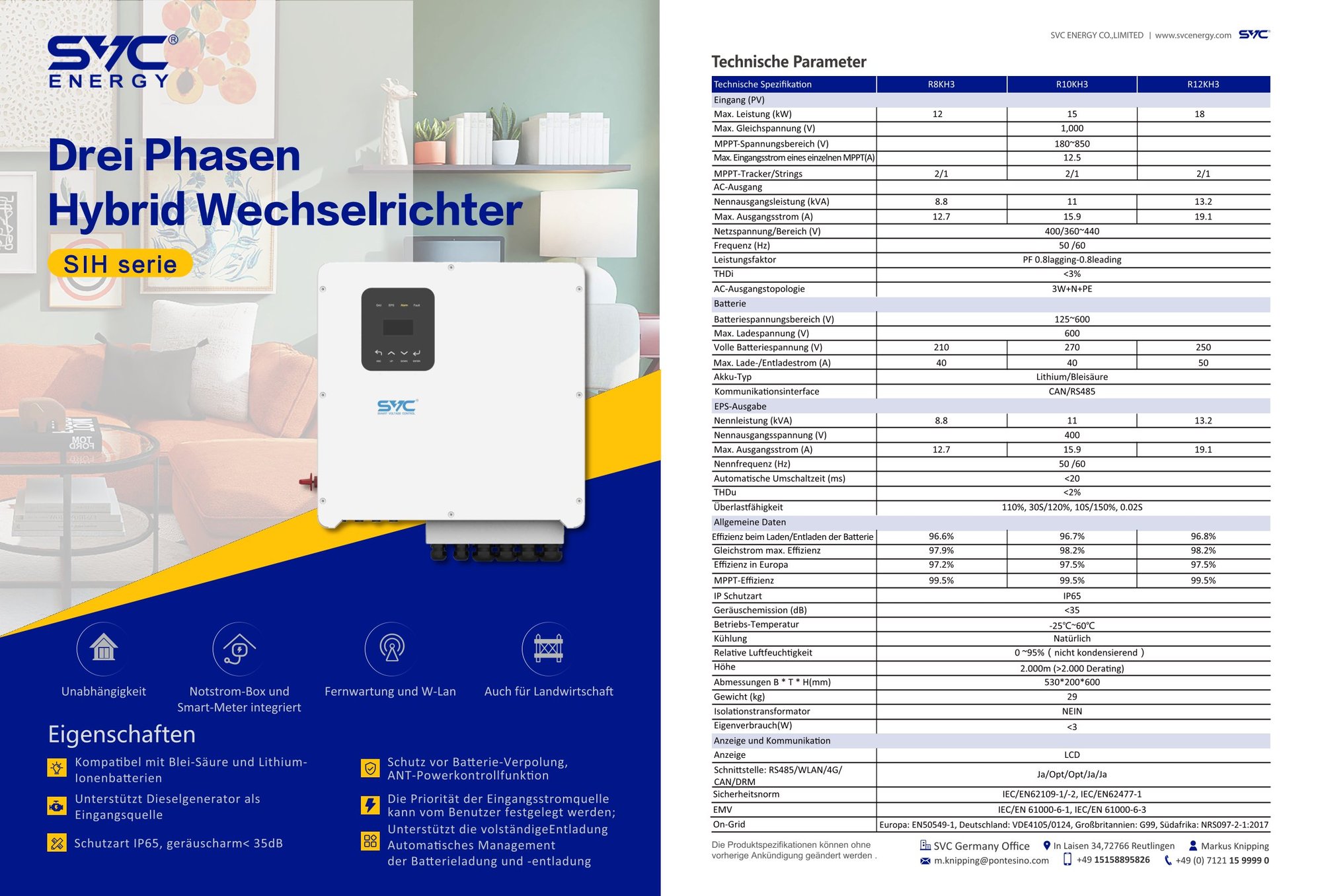 Three-Phase Hybrid inveter- SIH Series Deutsch-Aktuell